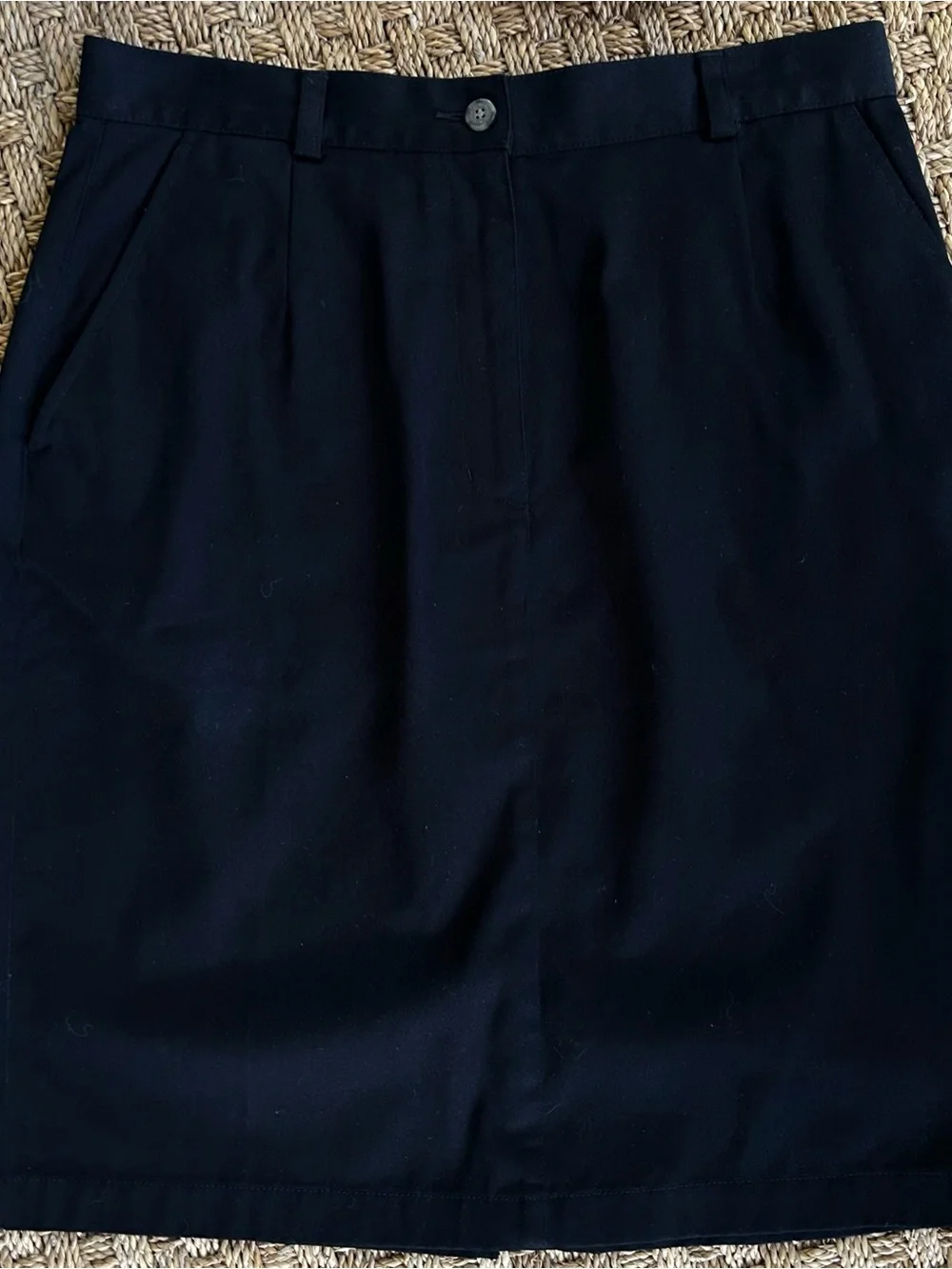 Women’s Black L.L. Bean Cotton Pencil Skirt Size 12 Petite